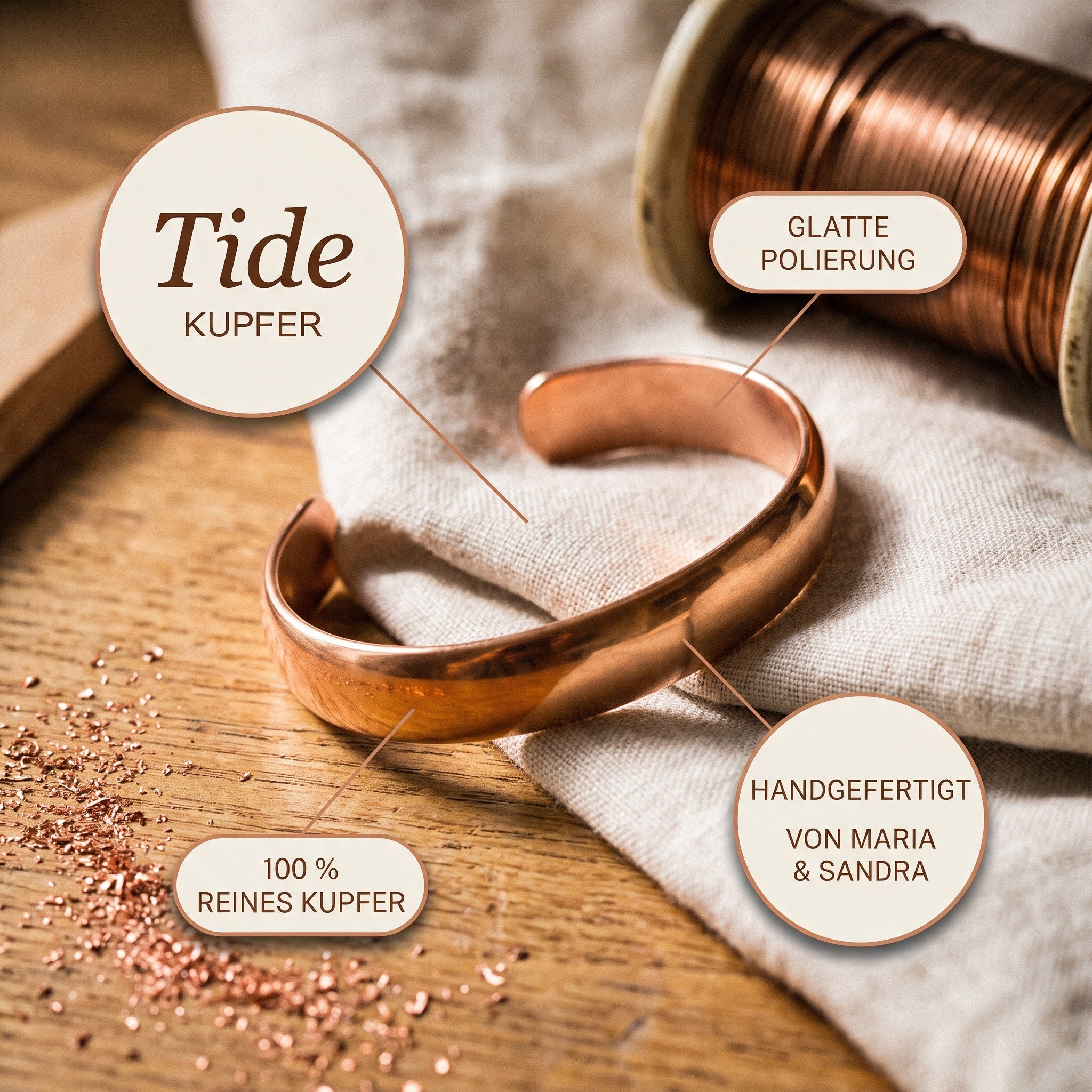 Alina's Tide Kupferarmband