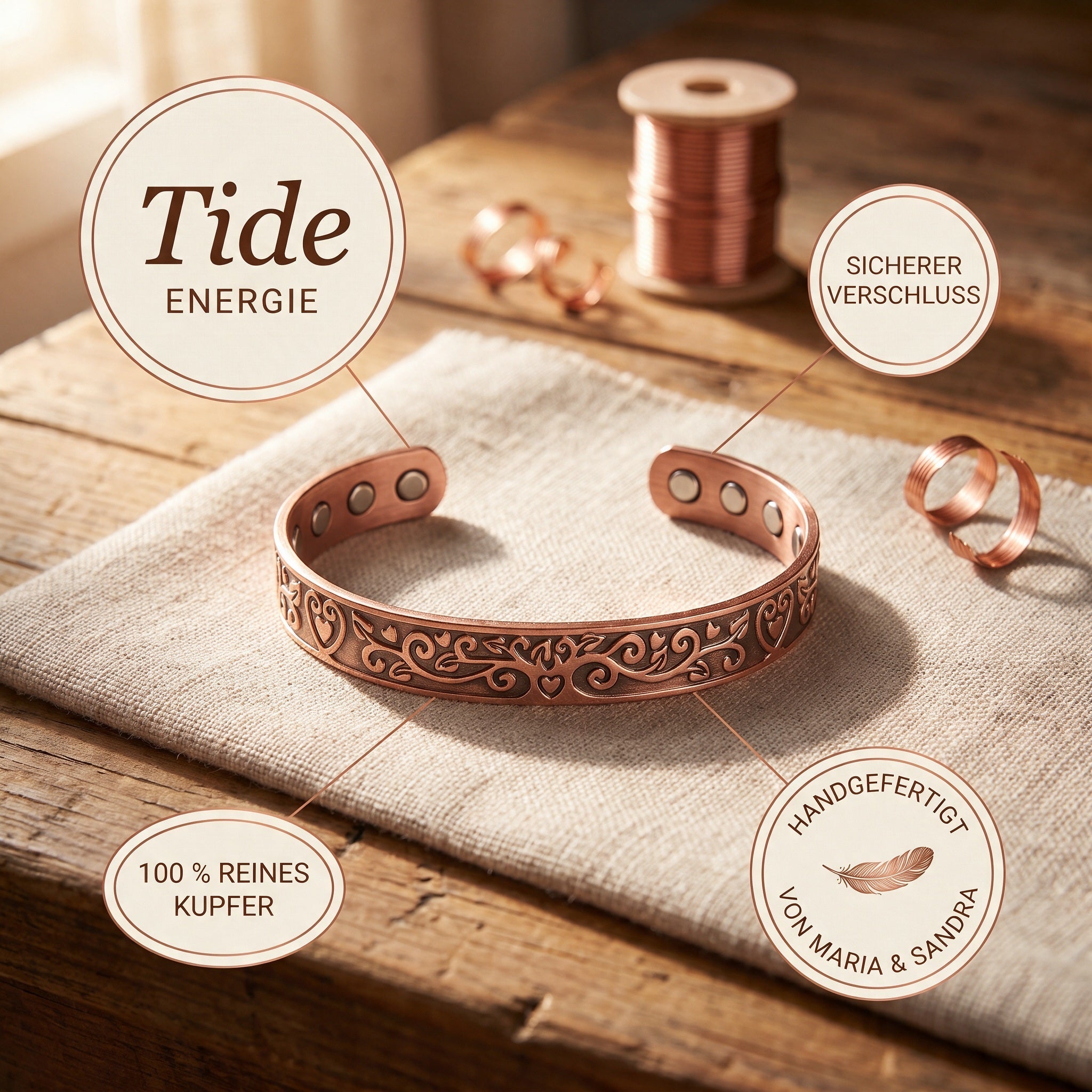 Alina's Tide Kupferarmband