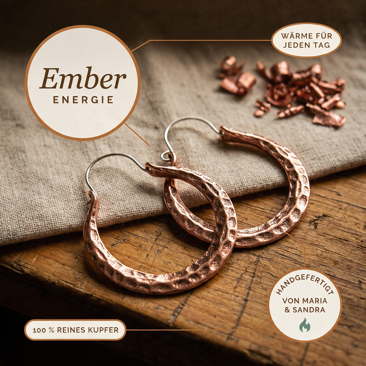 Alina's Ember Kupferohrringe