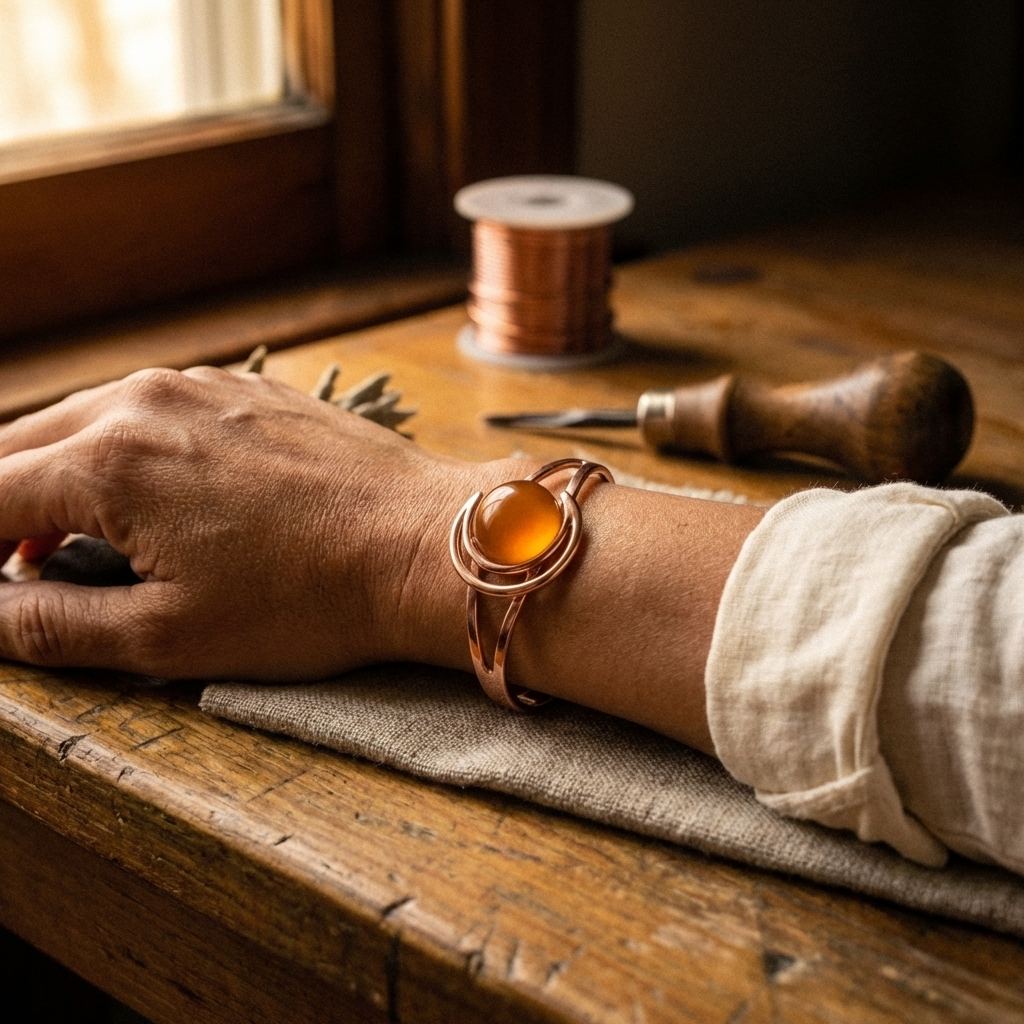 Alina's Sphere Kupferarmband Orange