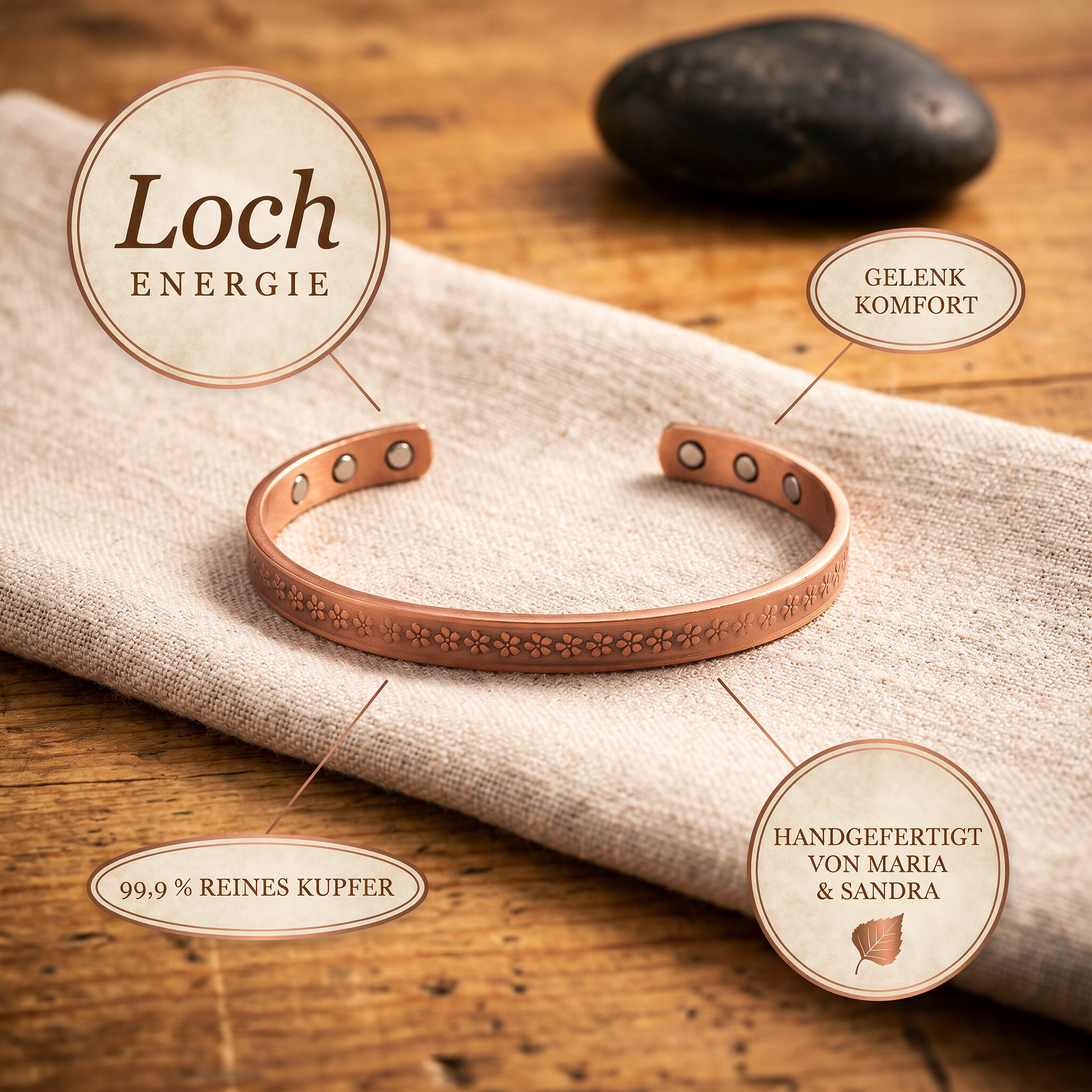 Alina's Loch Kupferarmband