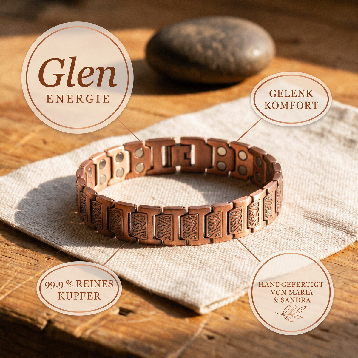 Alina's Glen Herren-Kupferarmband