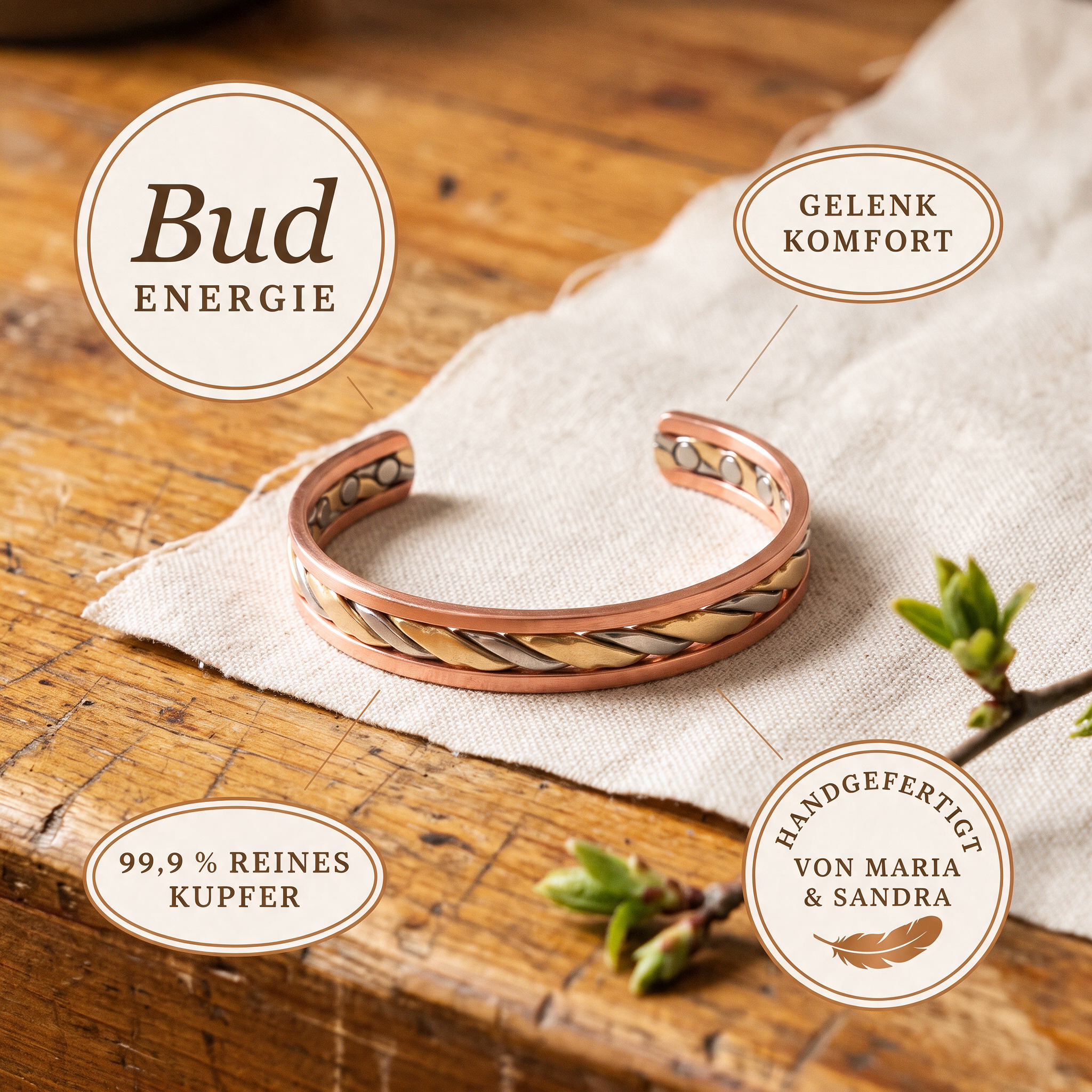 Alina's Bud Kupferarmband
